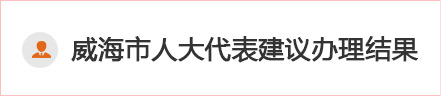 威海市人大代表建议办理结果